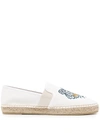 Kenzo Embroidered Tiger-motif Espadrilles In White