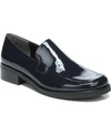 Franco Sarto Bocca Womens Solid Slip On Loafers In Midnight Patent Faux Leather