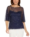 ADRIANNA PAPELL EMBELLISHED ILLUSION TOP