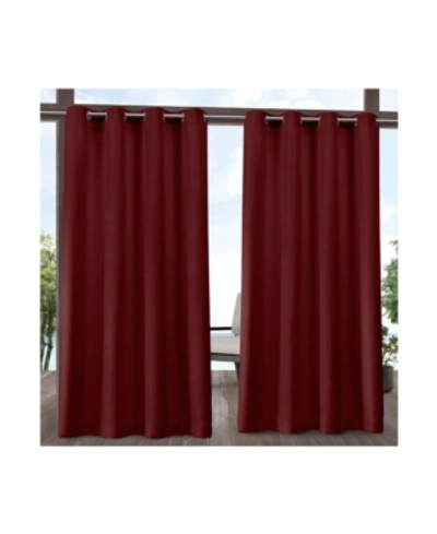 Exclusive Home Delano Heavyweight Textured Indoor/outdoor Grommet Top Curtain Panel Pair, 54" X 84" In Red