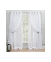 EXCLUSIVE HOME CURTAINS CATARINA LAYERED SOLID BLACKOUT AND SHEER HIDDEN TAB TOP CURTAIN PANEL PAIR, 52" X 108", SE
