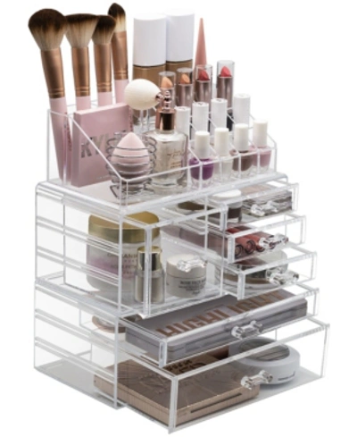 Sorbus Cosmetic Makeup And Jewelry Large Storage Case Display Organizer In Clear