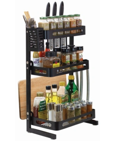 Sorbus 3-tier Kitchen Countertop Spice Rack In Black