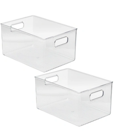 Sorbus Storage Organizer Containers With Handles, Set Of 2 In Clear