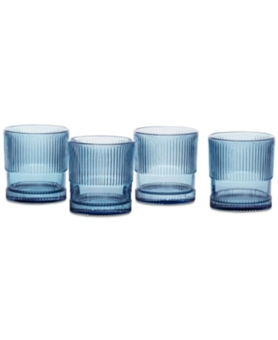 Fortessa Noho Double Old-fashioned 9.85-oz. Glasses, Set Of 4 In Blue