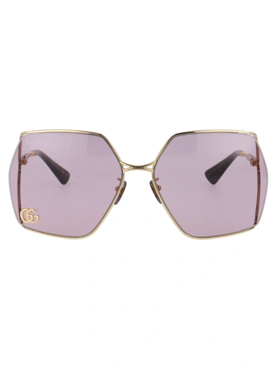 Gucci Eyewear Oversized Square Frame Sunglasses In Gold