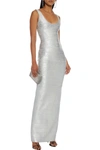 HERVE LEGER METALLIC COATED BANDAGE GOWN,3074457345626517166