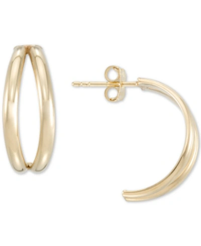 Macy's Polished Banana Hoop Earrings In 10k Gold