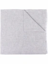 Brunello Cucinelli Grey Frayed-edge Cashmere Scarf In Grey