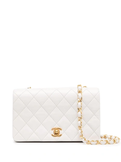Pre-owned Chanel 1990 Diamond-quilting Shoulder Bag In 白色