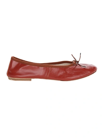Apc Bow-embellished Ballerina Flats In Red