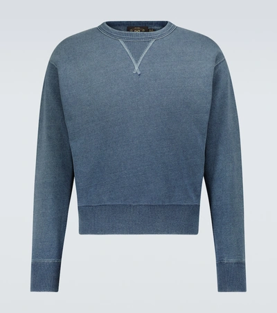 Rrl Washed Cotton Sweatshirt In Blue