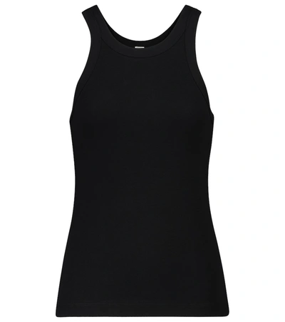 Totême Organic Cotton Blend Rib Tank Top In Black