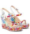 CHRISTIAN LOUBOUTIN PYRACLOU 110 EMBELLISHED WEDGE SANDALS,P00579196