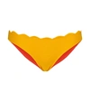 Marysia + Net Sustain Antibes Reversible Scalloped Recycled Seersucker Bikini Briefs In Red
