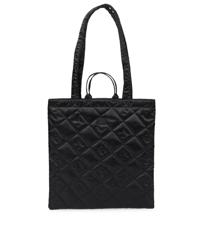 Acne Studios Womens Black Quilted Face Mascot Shell Tote Bag