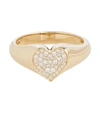 Sydney Evan 14kt Yellow Gold Heart Ring With Diamonds In Gold