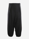SAINT LAURENT LINEN AND COTTON TROUSERS WITH HAKAMA CREASE,642383 Y1C471000