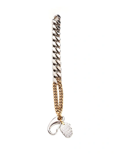 Alexander Mcqueen Brass Chain Bracelet With Charm In Gold