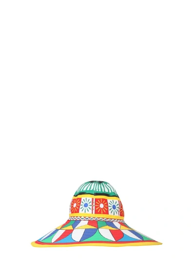 Dolce & Gabbana Geometric-print Sun Hat In Multicolor