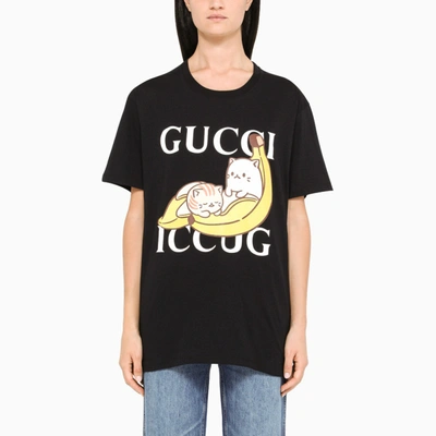 Gucci Black Bananya T-shirt In Multicolor