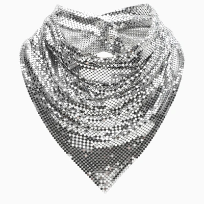 Paco Rabanne Silver Mini Mesh Scarf Necklace In Argento
