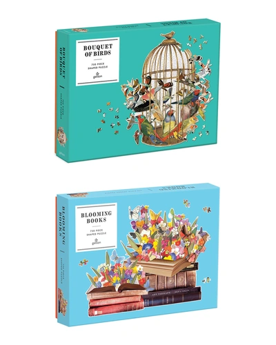 Galison Publishing Bouquet Of Birds And Blooming Books 750-piece Shaped Puzzle Set