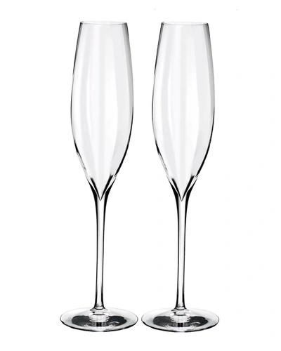 Waterford Crystal Elegance Optic Classic Champagne Flutes, Set Of 2