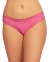 Fleur't Iconic Lace-trim Thong In Sweet Pink