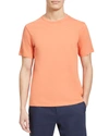 Theory Essential Short-sleeve Cotton T-shirt In Vivid Coral