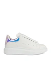 Alexander Mcqueen Oversized Contrast-heel Low-top Sneakers In White & Shock Pink