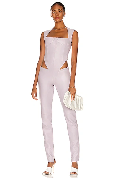 Laquan Smith Cutout Jumpsuit In Lilac Ice