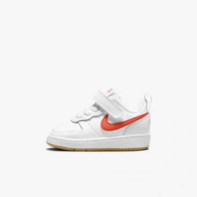 Nike Court Borough Low 2 Baby/toddler Shoes In White,summit White,sail,orange