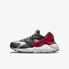 Nike Huarache Run Big Kids' Shoes In Dark Smoke Grey,light Smoke Grey,smoke Grey,university Red