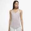 Nike Dri-fit One Elastika Women's Standard Fit Tank In Plum Fog,heather,white