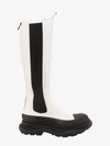Alexander Mcqueen Tread Slick Zipped Boots In White