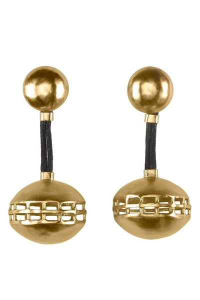 Josie Natori Natori Goldss Cage Round Clip Earrings