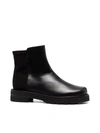 Stuart Weitzman 5050 Lift Leather And Neoprene Ankle Boots In Black