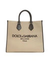 DOLCE & GABBANA LOGO-EMBROIDERED CANVAS TOTE BAG