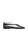 Jil Sander Ring Whipstitch-trimmed Leather Ballet Flats In Multi