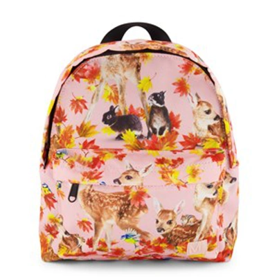 Molo Kids' Autumn Fawns Backpack In Orange