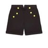 Balmain Yellow Decorative Button Shorts In Black