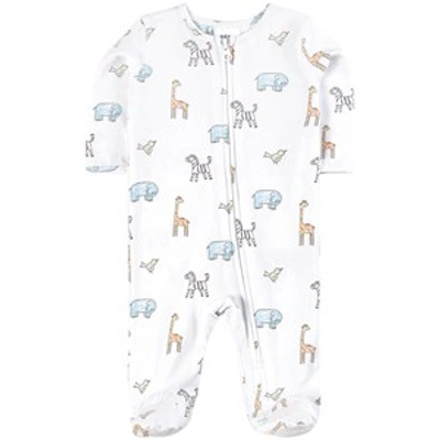 Aden + Anais Baby's Jungle Jammin Animal-print Long-sleeve Footie In White