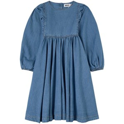 Molo Kids' Washed Blue Caly Denim Dress