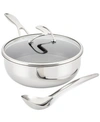 CIRCULON STEELSHIELD C-SERIES TRI-PLY CLAD NONSTICK CHEF PAN WITH LID AND COOKING UTENSIL SET, 3-PIECE, SILVE