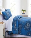 Southshore Fine Linens Midnight Floral Printed 3-pc. Quilt Set, King In Blue