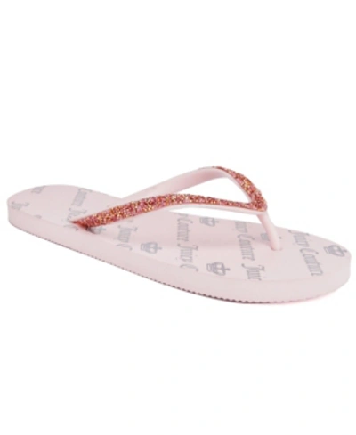 Juicy Couture Women's Shimmery Thong Flip Flop Sandals Women's Shoes In Pink