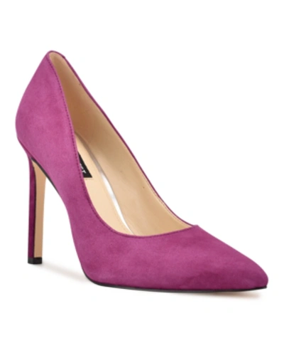 Nine West Women's Tatiana Stiletto Pointy Toe Dress Pumps Women's Shoes In Purple Suede