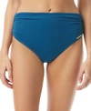 Vince Camuto Strappy-side High-leg Bikini Bottoms Women's Swimsuit In Azure