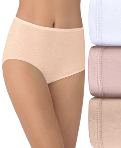 Vanity Fair Women's 3-pk. Perfectly Yours Cotton Brief Underwear 15320 In Rbg Multi (nude )